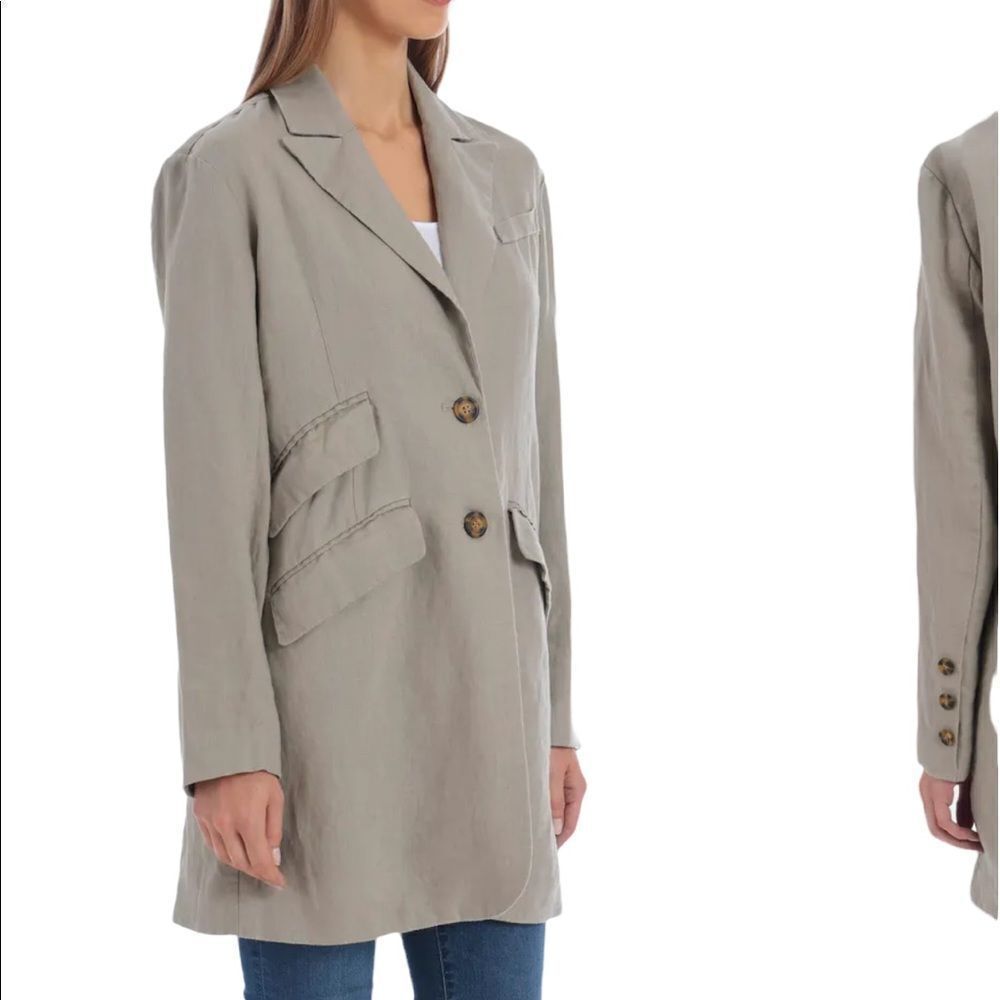 Avec Les Filles Linen Boyfriend Blazer